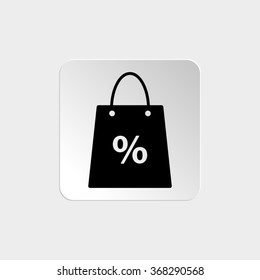 Shopping bag -  black vector icon