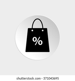 Shopping bag -  black vector icon