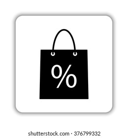 shopping bag -  black vector icon