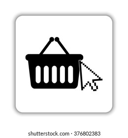 shopping bag  - black vector icon
