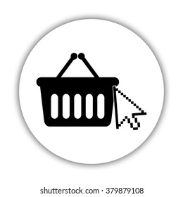shopping bag -  black vector icon