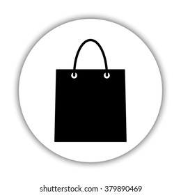 shopping bag -  black vector icon