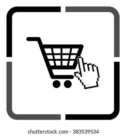shopping bag -  black vector icon