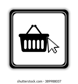 shopping bag  - black vector icon