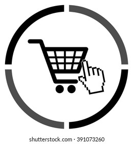 shopping bag  - black vector icon