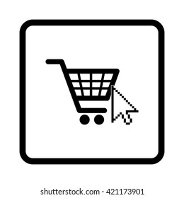 shopping bag -  black vector icon