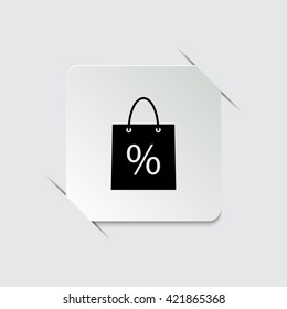 shopping bag  - black vector icon