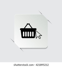 shopping bag  - black vector icon