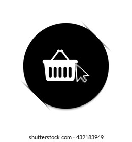 shopping bag  - black vector icon