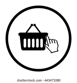 shopping bag -  black vector icon