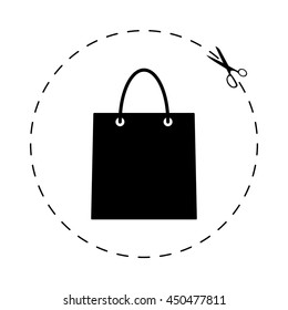 shopping bag  - black vector icon