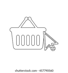shopping bag  - black vector icon