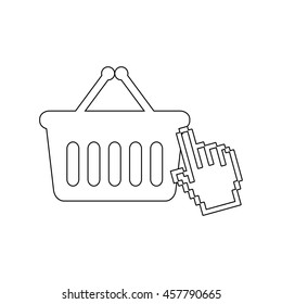 shopping bag  - black vector icon
