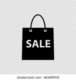 shopping bag -  black vector icon
