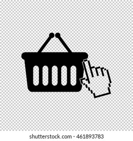shopping bag  - black vector icon