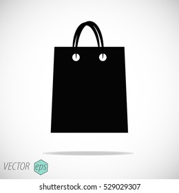 shopping bag - black vector icon