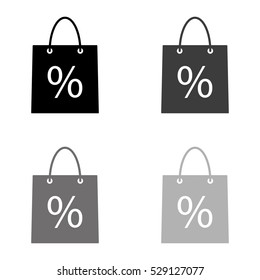 shopping bag  - black vector icon