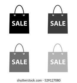 shopping bag  - black vector icon