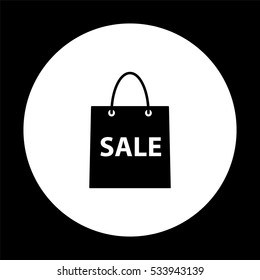shopping bag -  black vector icon