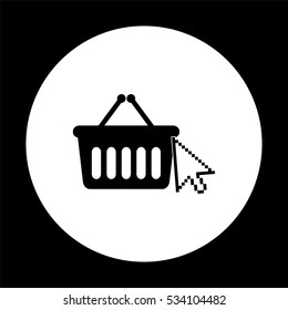 shopping bag -  black vector icon
