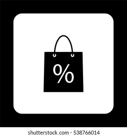 shopping bag - black vector icon