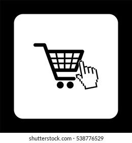 shopping bag  - black vector icon