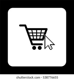 shopping bag  - black vector icon