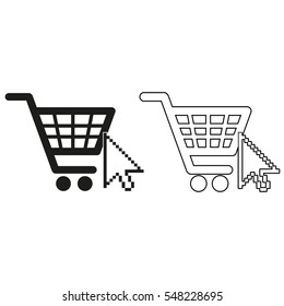 shopping bag  - black vector icon