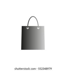 shopping bag -  black vector icon