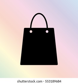 Shopping bag  - black vector icon