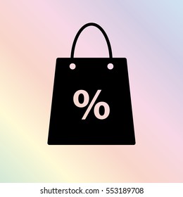 Shopping bag  - black vector icon