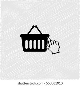 shopping bag -  black vector icon