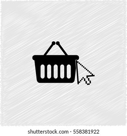 shopping bag -  black vector icon