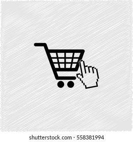 shopping bag -  black vector icon