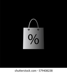 shopping bag - black vector icon