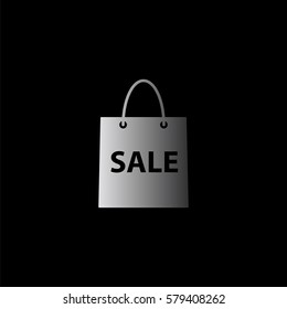 shopping bag  - black vector icon