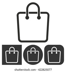 Shopping bag   -  black and white icons. Vector illustration. 