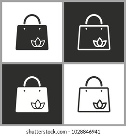 Shopping bag - black and white vector icons for graphic and web design.