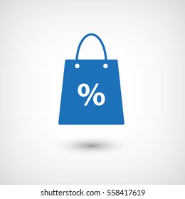 Shopping bag  - blue vector icon