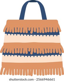Shopping bag with braids pattern