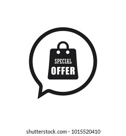 shopping bag and bubble speech conception 