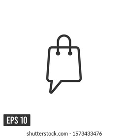 shopping bag or bubble speech icon vector logo template design element
