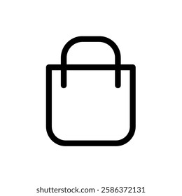 shopping bag - button, vector icon