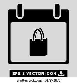 Shopping Bag Calendar Day icon. Vector EPS illustration style is flat iconic symbol, black color.