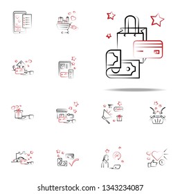 Shopping, bag, card, cash icon. Shopping icons universal set for web and mobile