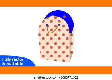Shopping bag, carry bag and shoe bag dieline template, 3D vector file editable easily resizeable