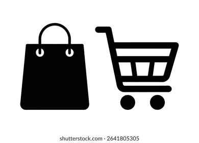 Shopping Bag and Cart Icon Free Vector Graphics for E-commerce, Retail, and Online Shopping Websites	