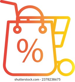shopping bag and shopping cart icon.promotion on shopping concept