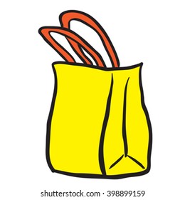 caricatura de bolsas de compras