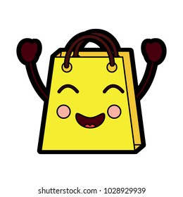 shopping bag character kawaii style